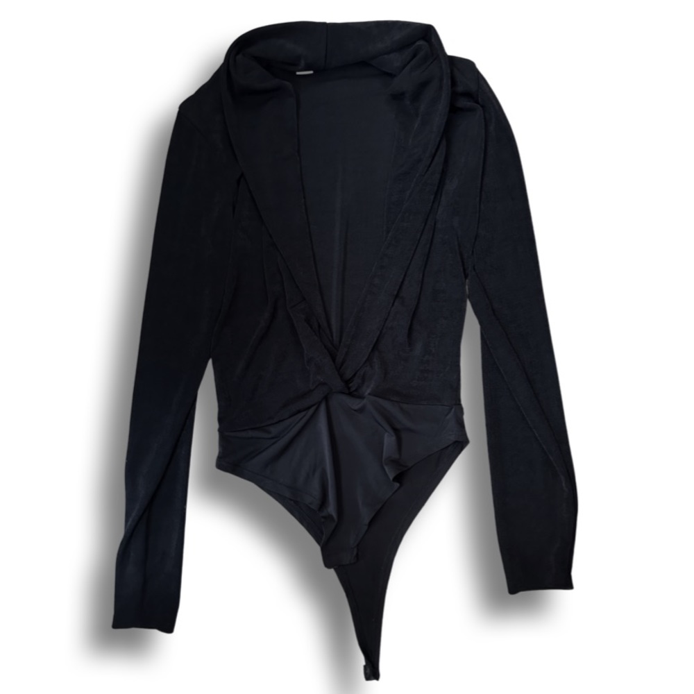 Deep Vneck bodysuit black